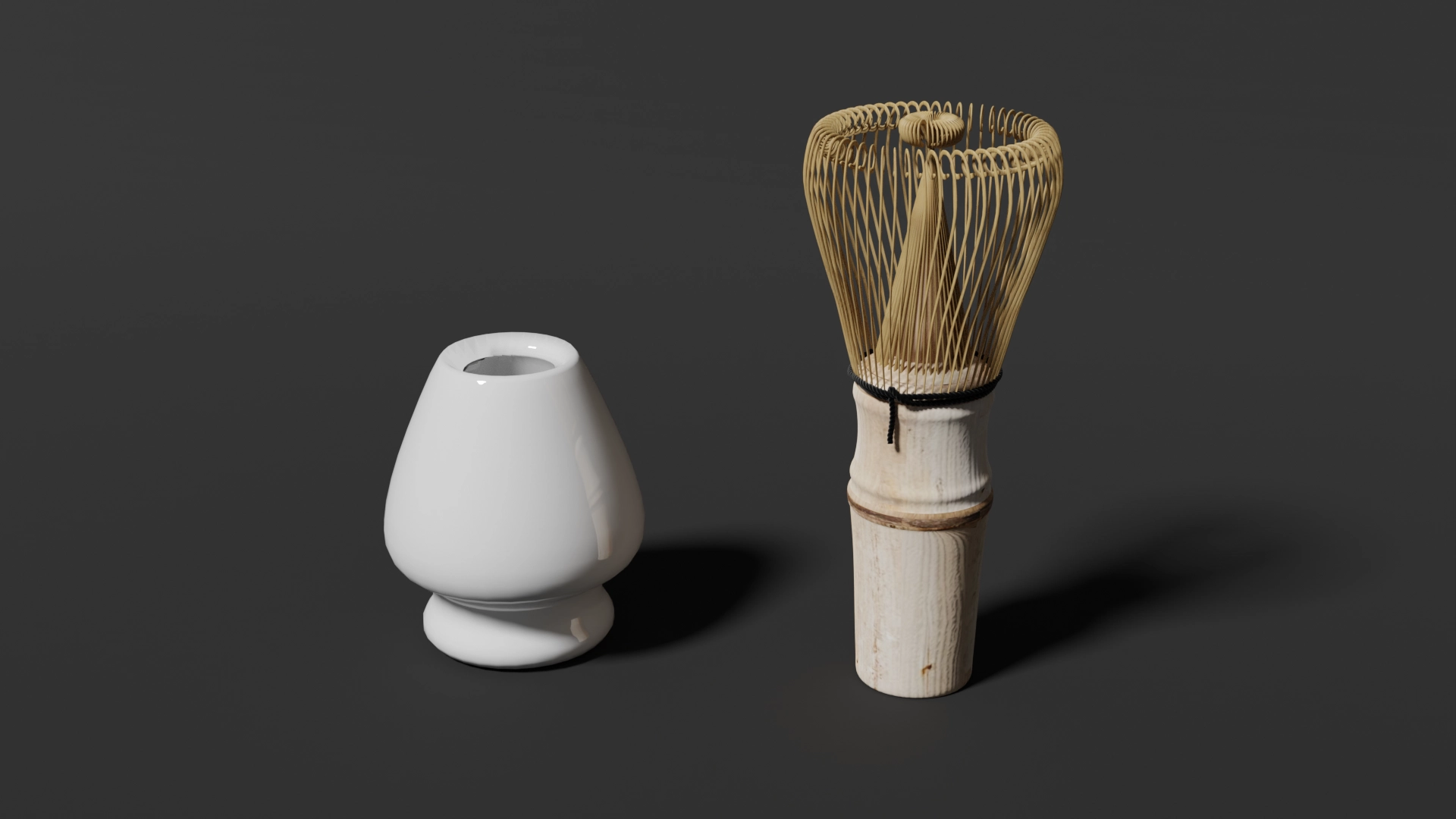 Matcha Besen und Matchabesenhalter Tablett mit Utensilien